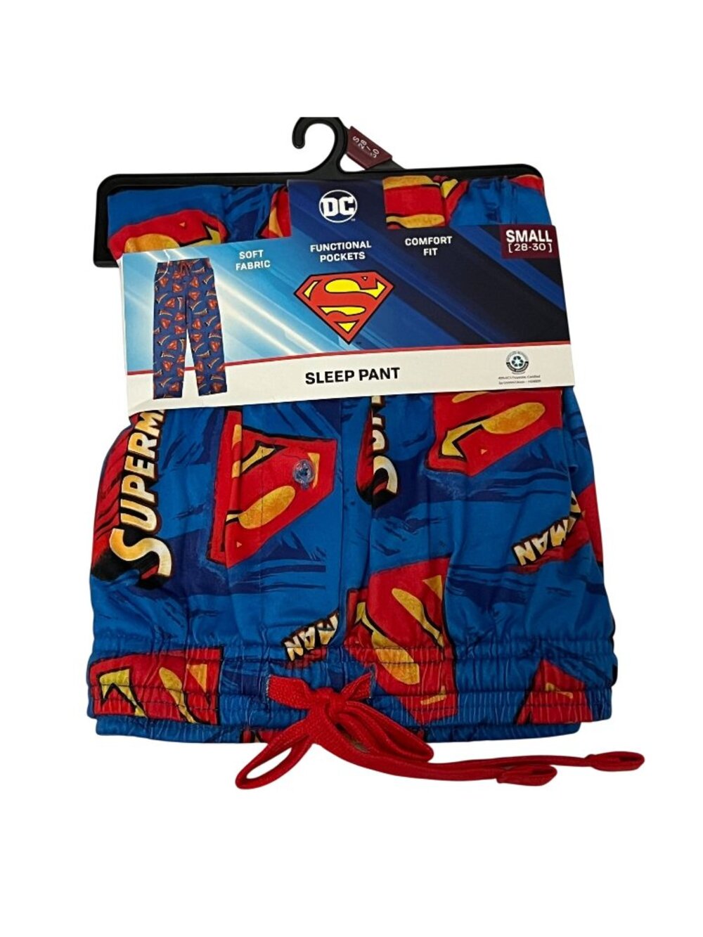 Superman Sleep Pajama Pants Men's Size Small 28-30 NWT